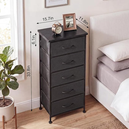 Fixwal Black Tall Skinny Dresser - Image 2
