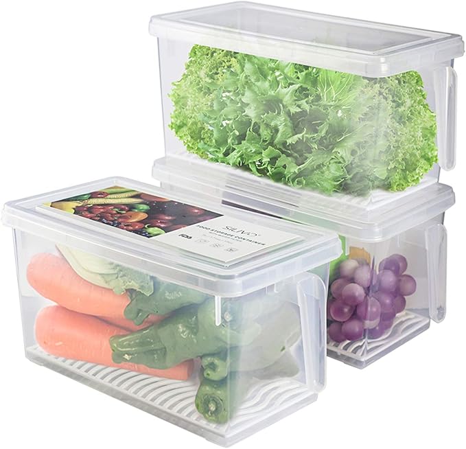 SILIVO Lettuce Keeper for Fridge- 4.5L Vegetable Storage Containers for by SILIVO