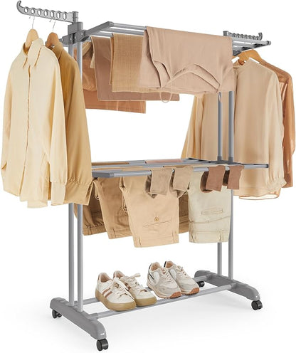 SONGMICS Clothes Drying Rack 3-Tier, Foldable Laundry Drying Rack 58.3-Inch Tall by SONGMICSbySONGMICSHOME