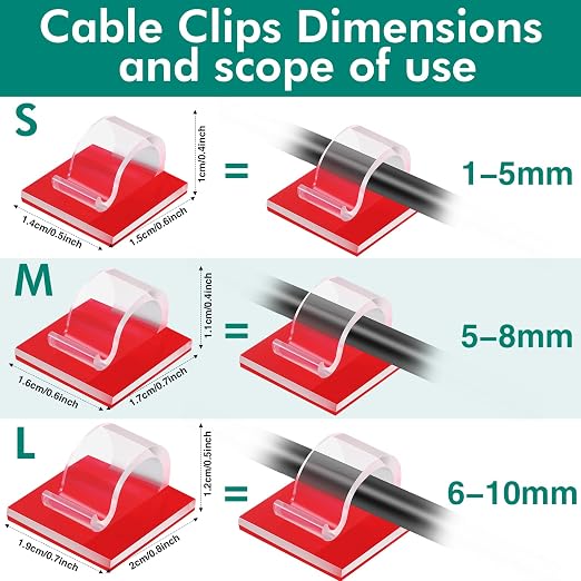 Namalu 60 Pieces Mini Cable Clips Hooks Christmas Light Clips Self Adhesive - Image 2
