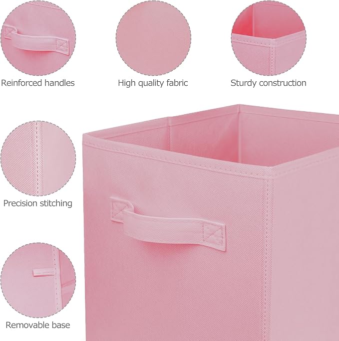 2 Pcs Storage Cubes, 10.5 Inch Collapsible Storage Bins, Fabric Foldable Bins - Image 6