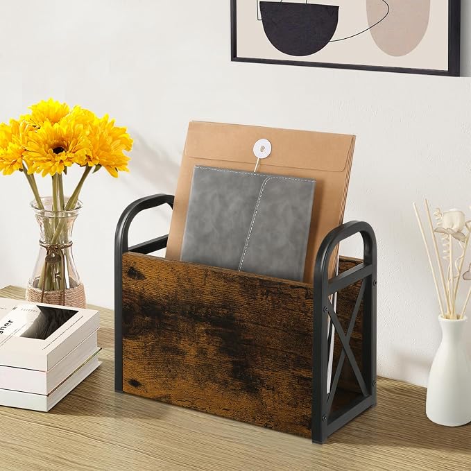 YINMIT Magazine Holder, Magazine Rack Floor, Magazine Storage Basket, Folder - Image 7