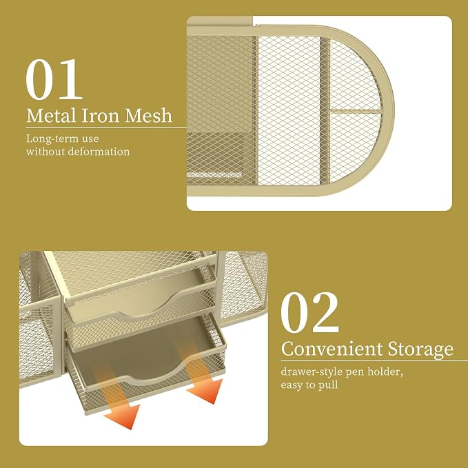 SUPEASY Mesh Desk Organizer, Desk Organizers and Accessories, Pen Holder - Image 5