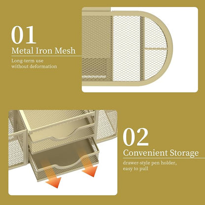 SUPEASY Mesh Desk Organizer, Desk Organizers and Accessories, Pen Holder - Image 5