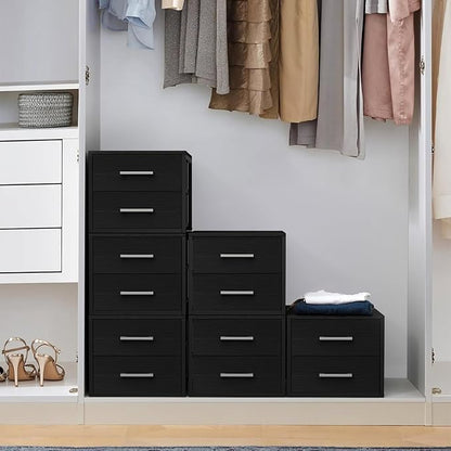 BOLUO Stackable Storage Drawers Narrow Closet Organizers and Storage Fabric - Image 2