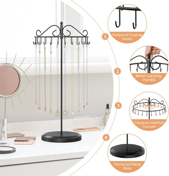 iDavosic.ly Rotating Necklace Holder Organizer - Image 4