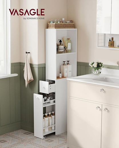 VASAGLE Slim Bathroom Storage Cabinet, Narrow Freestanding Cabinet - Image 2