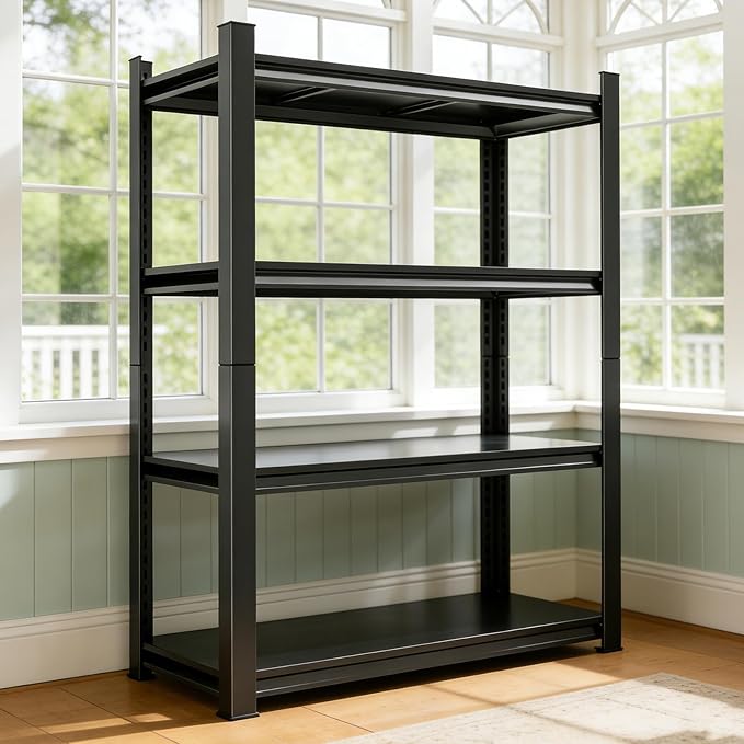 4 Shelf Storage Rack, Heavy Duty Adjustable Metal Shelving Unit, Garage & by Buynow