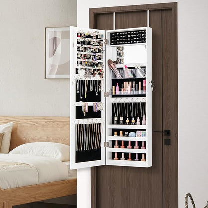 CHARMAID Jewelry Cabinet Wall or Door Mounted, Hanging Lockable Jewelry Armoire - Image 2