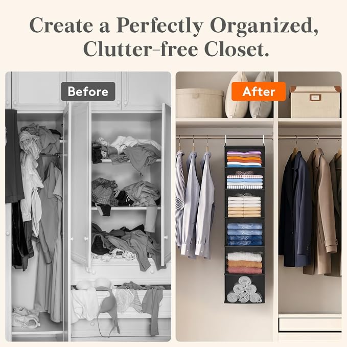 Lifewit 6 Tier Hanging Closet Organizer and Storage - Image 7