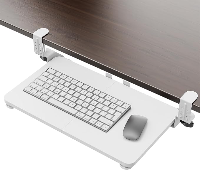 Small Keyboard Tray Under Desk, Pull Out Keyboard & Mouse Tray by XyndyxErgonomicDesign