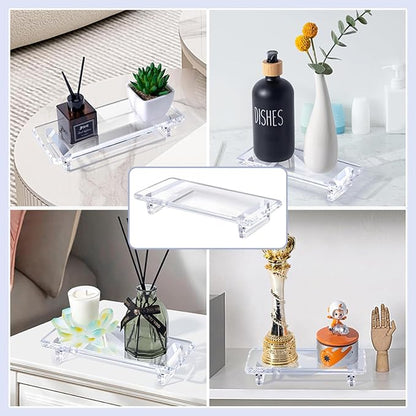 2 Pack Bathroom Tray Countertop Acrylic Vanity Trays Elegant Perfume Trays - Image 3