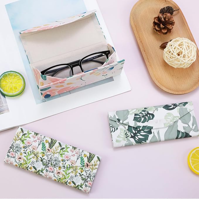 Foldable Glasses Case, Magnetic PU Leahter Sunglasses Case, Cute Hard Shell - Image 7