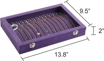 Frebeauty 15 Hooks Necklace Tray Velvet Neckalce Organizer - Image 2
