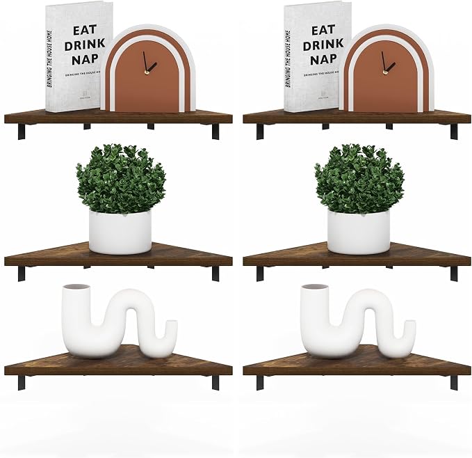 Furinno Rossi Triangle Corner Floating Shelves, Wall Mount Display Shelf by Furinno-FitsYourSpaceFitsYourBudget