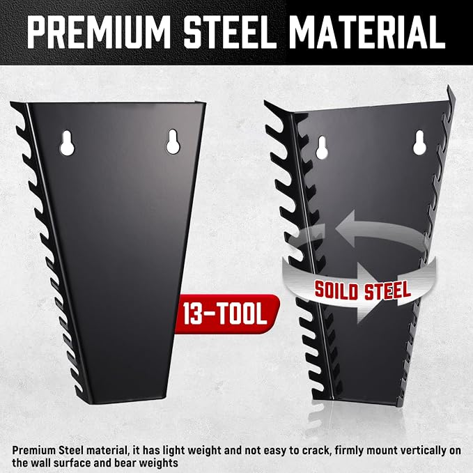ALOANES 26-Slot Metal Wrench Organizer, Heavy Duty Hanging Wrench Organizer Tray - Image 3
