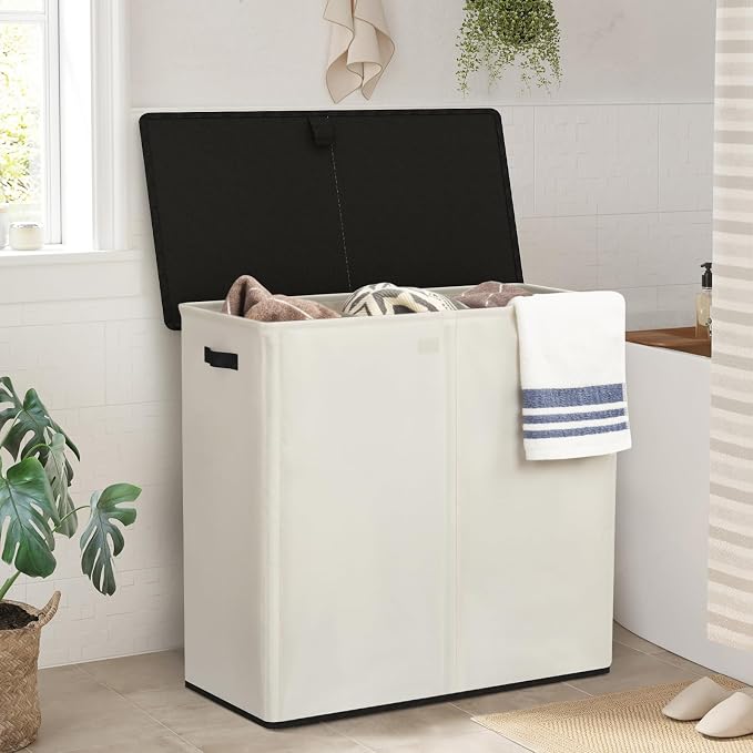WOWLIVE Laundry Hamper with Lid, 180L Large Laundry Basket 3 Section with - Image 4