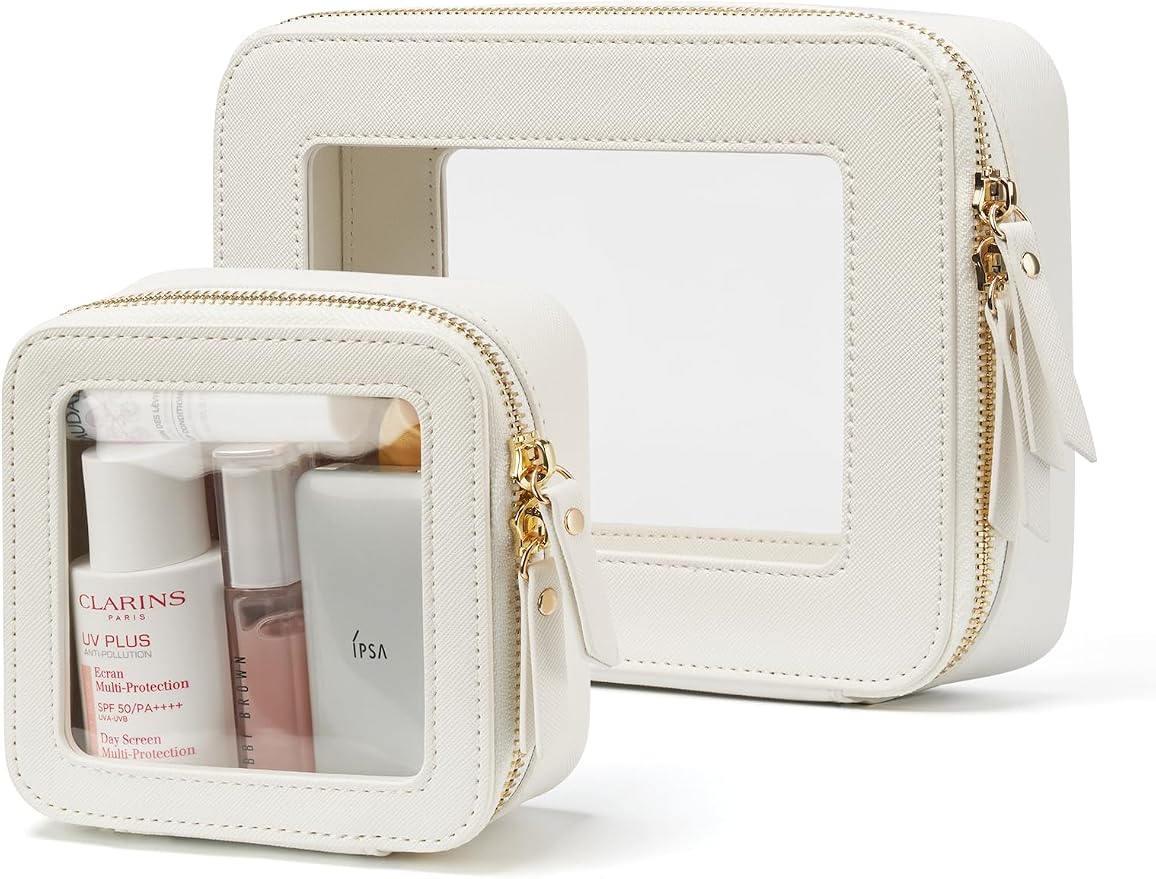 Popvibe Clear Makeup Bag Travel Cosmetic Case Transparent Toiletry Bag by POPVIBE