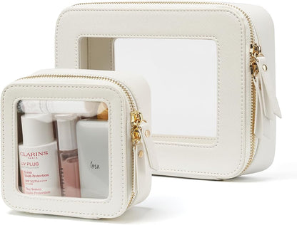 Popvibe Clear Makeup Bag Travel Cosmetic Case Transparent Toiletry Bag by POPVIBE