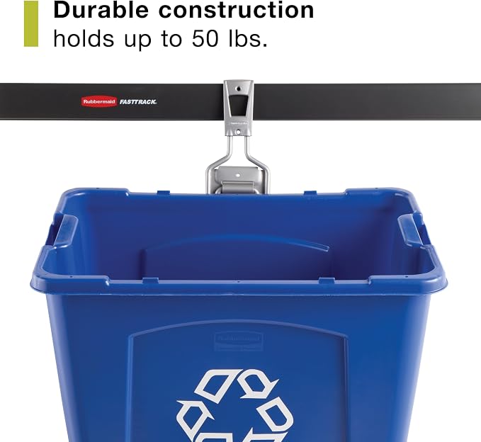 Rubbermaid Garage Fasttrack Recycling Bin Wall Mounted Recycling System Holds - Image 3
