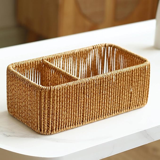 Natural Rattan Tissue Box Organizers - Image 7