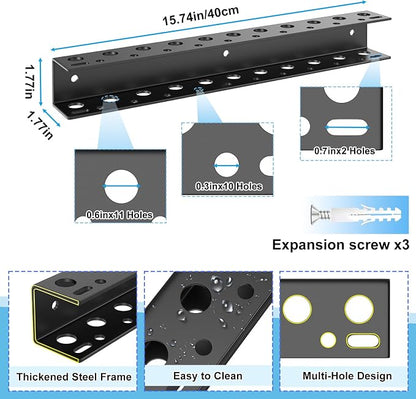 Screwdriver Organizer Wall Mount, Heavy Duty Metal Utility Storage Rack - Image 2