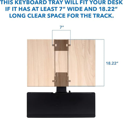 Mount-It! Under Desk Keyboard Tray Slide Out, Height Adjustable Keyboard Mount - Image 4