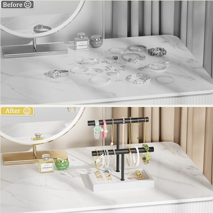 SZQINJI Bracelet Holder Organizer Jewelry Display Stand, Solid Wood Base - Image 9