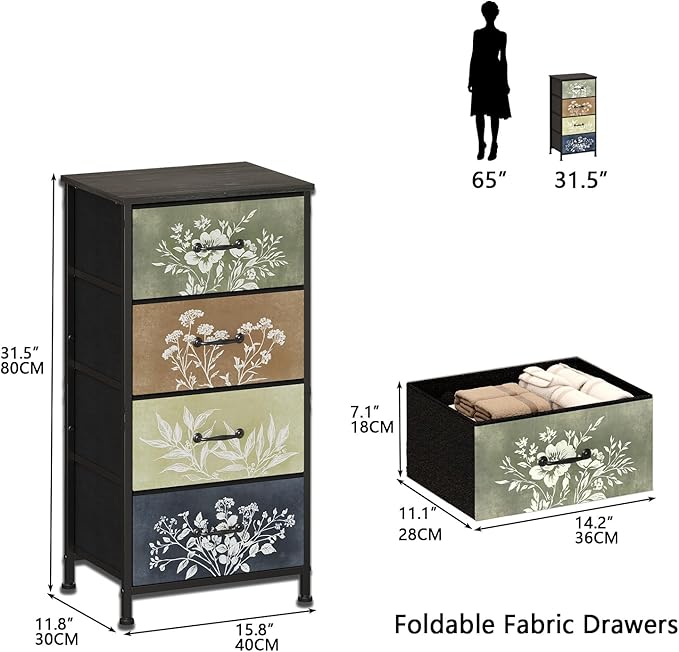 Tohomeor Vintage Dresser Vertical Nightstand - Image 2
