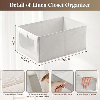 Linen Closet Organizers and Storage, 2 Pack Linen Closet Baskets - Image 2
