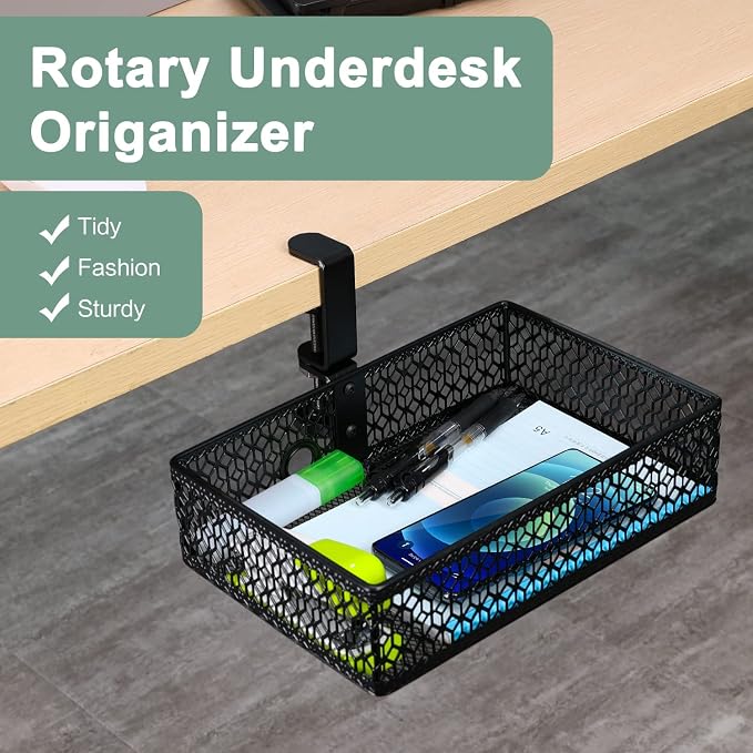ROSYLINE Drawer Under Desk Storage Organizer, Clamp on Desk Drawer, Under Desk - Image 2