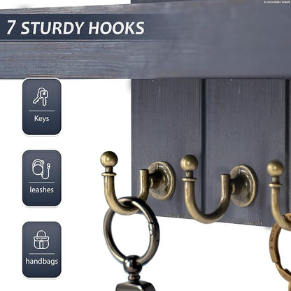 Pine Wood Key Holder Wall Mount - Image 6