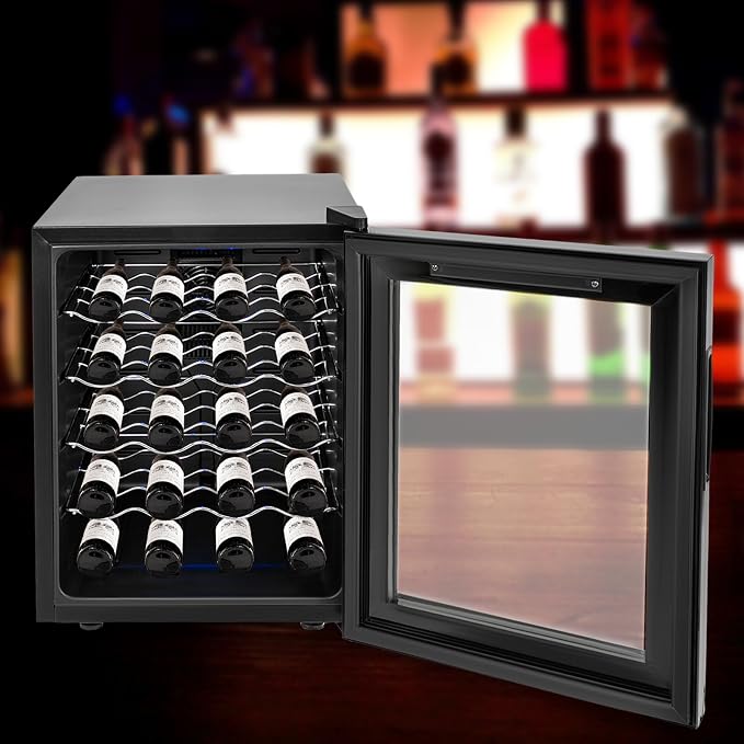 20 Bottle Wine Cooler, Small Wine Fridge Freestanding Wine Fridge - Image 2