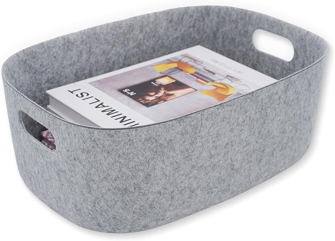 Welaxy Large Storage Basket Felt Open Desk Organize bin Shelf baskets by Welaxy