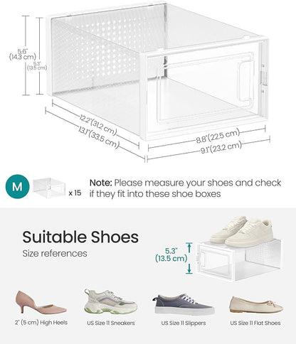 SONGMICS Shoe Boxes, Stackable Clear Plastic Boxes - Image 6
