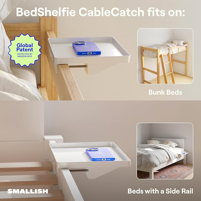 BedShelfie Bedside Shelf for Dorm Room Bunk Bed & Top Bunk, College Dorm Room - Image 4
