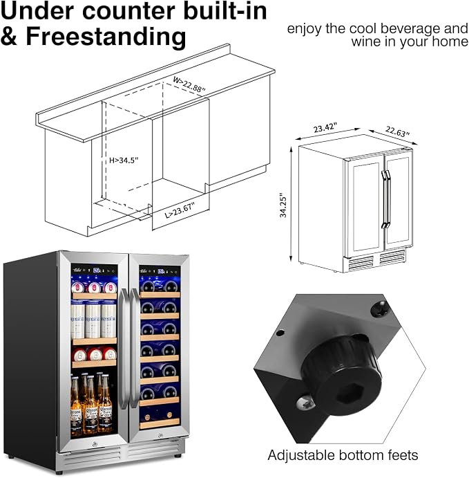 24-Inch Dual Zone Wine and Beverage Refrigerator - Image 7