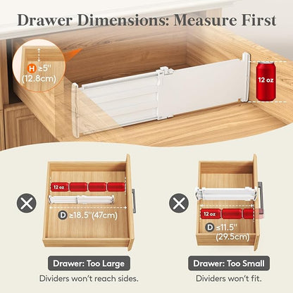 Lifewit 4 Pack 5" High Drawer Dividers - Image 6