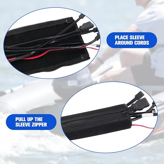 48inch Neoprene Trolling Motor Cable Sleeve 2'' Dia Cable Organizer | Protect & - Image 2