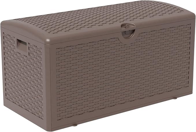80 Plus Gallon Resin Deck Box, Waterproof Outdoor Storage Box by Unknown