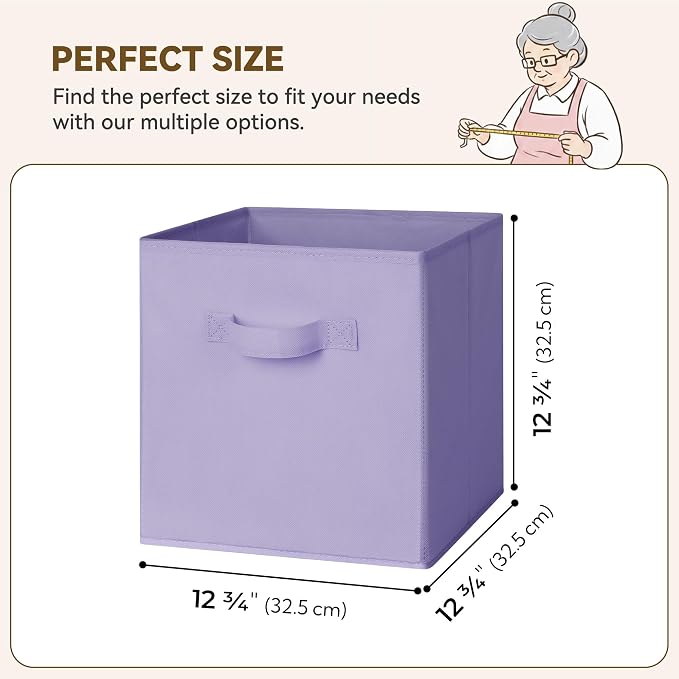 GRANNY SAYS 13 Inch Cube Storage Organizer, Sturdy Handles, Decorative Baskets - Image 6