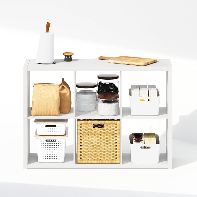 Furinno Cubic Extra Thick 6-Cube Closet Organizers and Storage, Open Shelf - Image 6