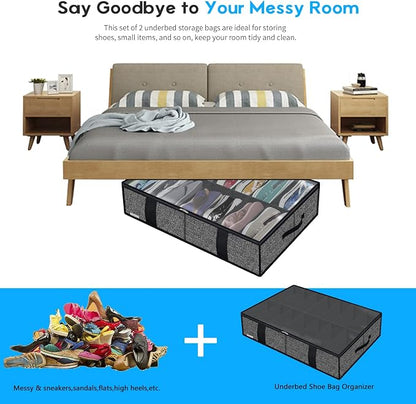 Onlyeasy 2 Pack Under Bed Shoe Storage Organizers - Image 7
