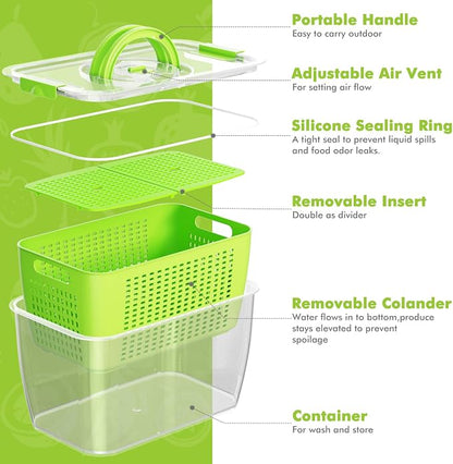 LUXEAR Produce containers for fridge, 3 Set Fruit Containers - Image 3