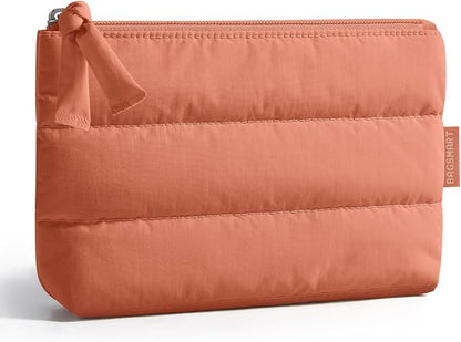 BAGSMART Small Makeup Bag, Machine Washable Puffy Cosmetic Pouch | 1.6" slim by BAGSMART