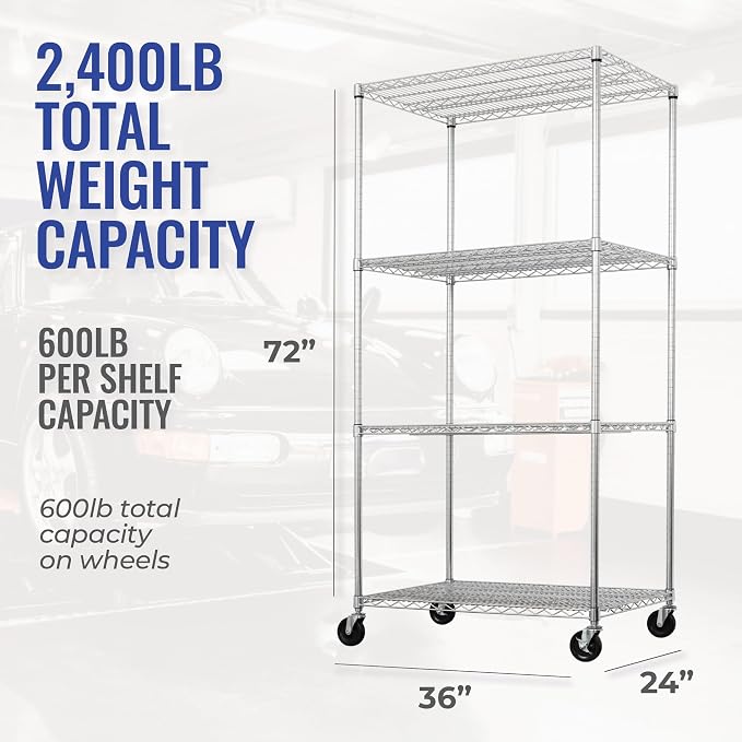 SafeRacks - NSF Certified Storage Shelves, Heavy Duty Steel Wire Unit - Image 2