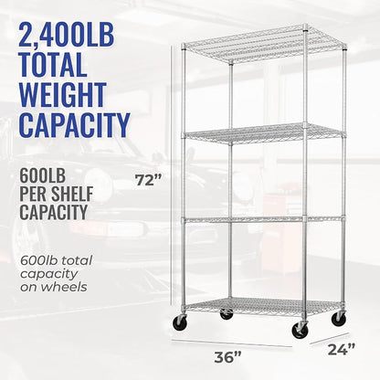 SafeRacks - NSF Certified Storage Shelves, Heavy Duty Steel Wire Unit - Image 2