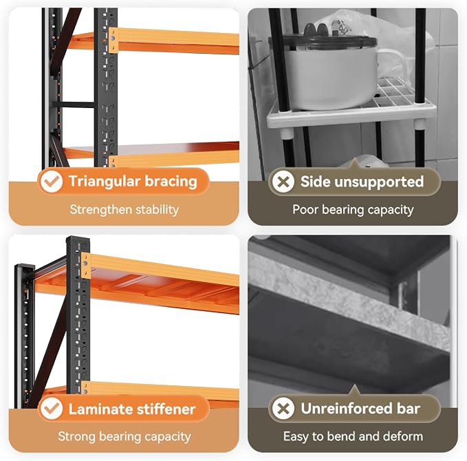79" H Garage Shelving, 4000LBS Heavy Duty Storage Rack, 4 Tiers Metal Storage - Image 6