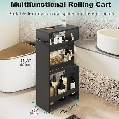 MARTY Rolling Storage Cart 7.9" W, 4-Tier Kitchen Cart - Image 3