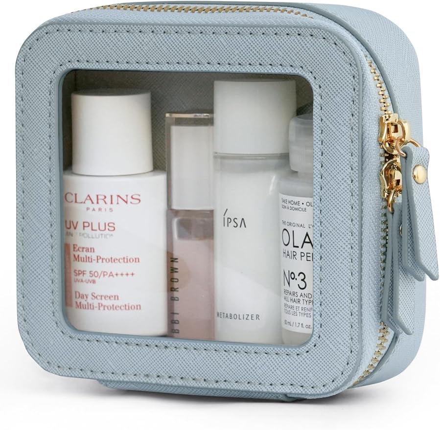 Popvibe Clear Makeup Bag Travel Cosmetic Case Transparent Toiletry Bag by POPVIBE